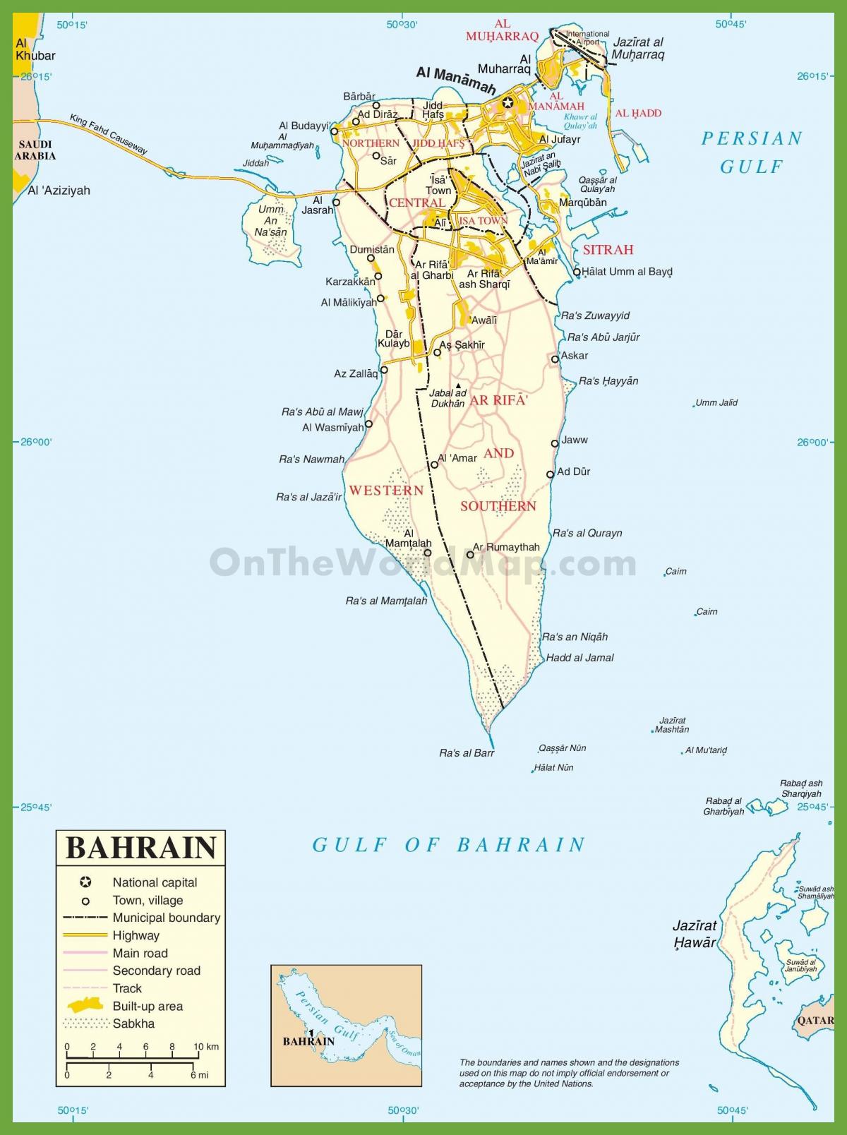 Bahrajn měst mapě
