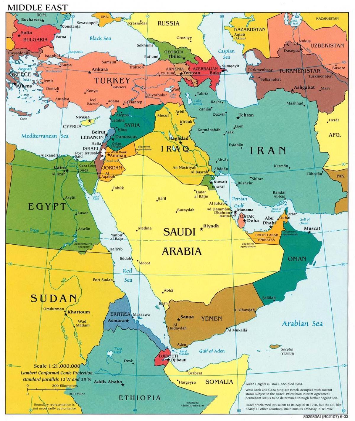 V bahrajnu na středním východě mapě