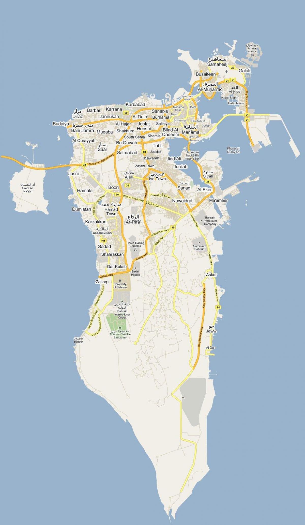 mapa street map Bahrajnu