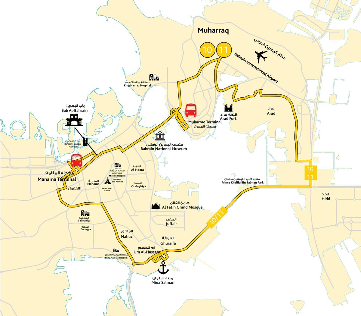 mapa Bahrajnu driving school road