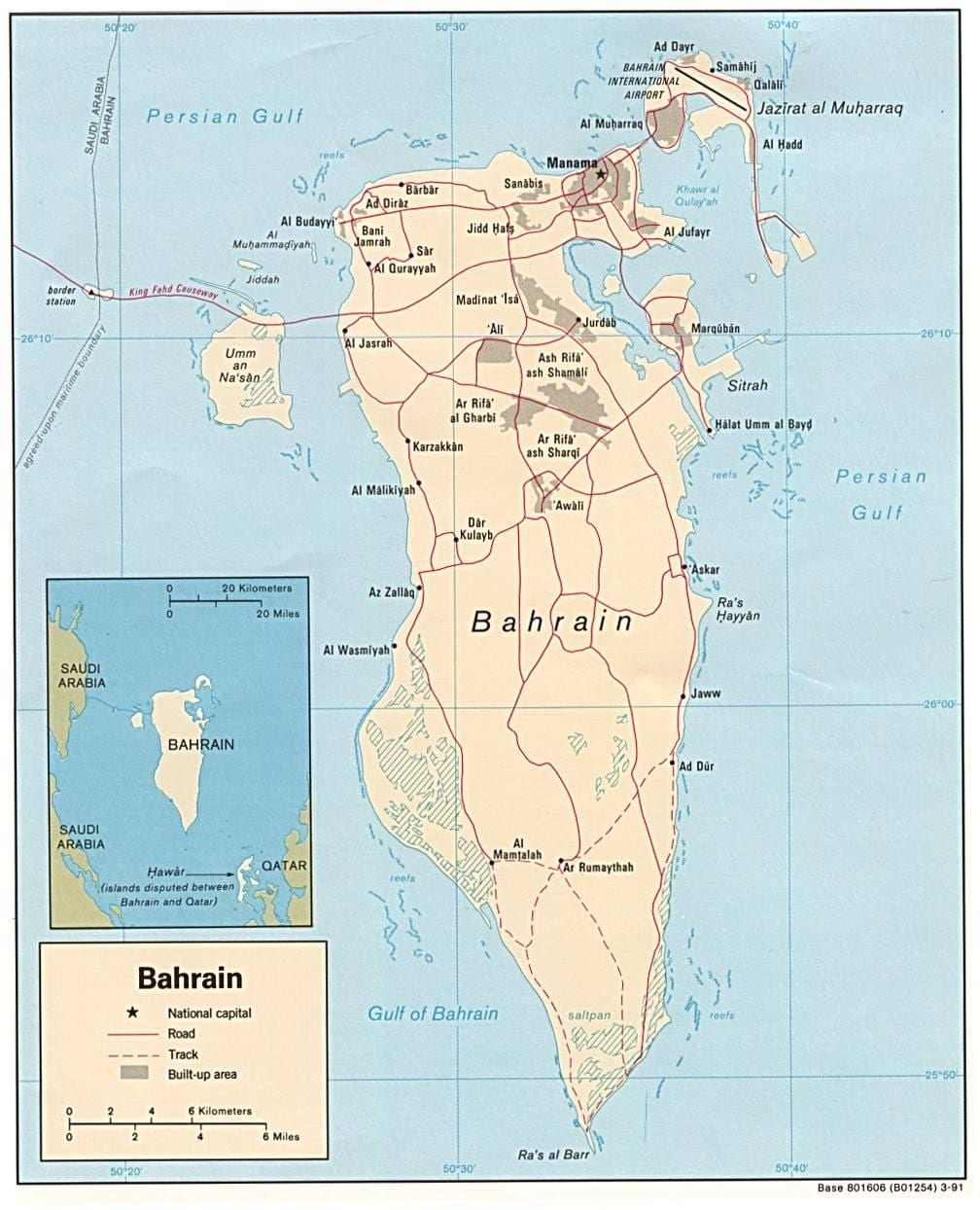 mapa exhibition road Bahrajnu