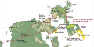 Mapa z Bahrajn do roku 2030