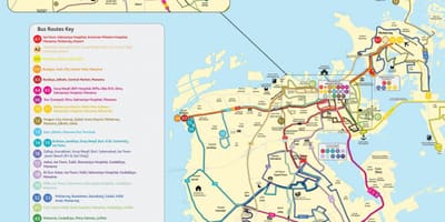 Bahrajn autobusové trasy mapě