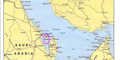 Mapa Bahrain island 