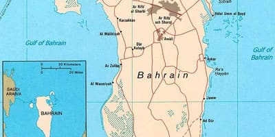 Mapa Bahrajnu road map locator