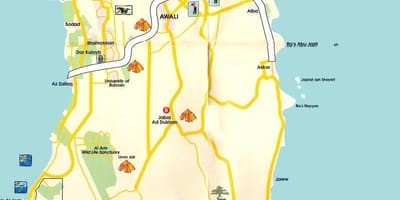 Mapa Bahrajnu turistické