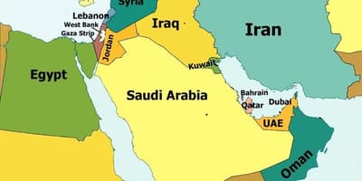 Mapa Bahrain a okolí